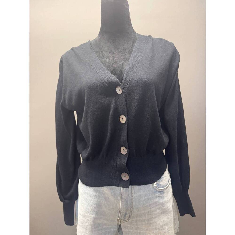 NEW COLORUSH women's elegant cashmere cardigan in black